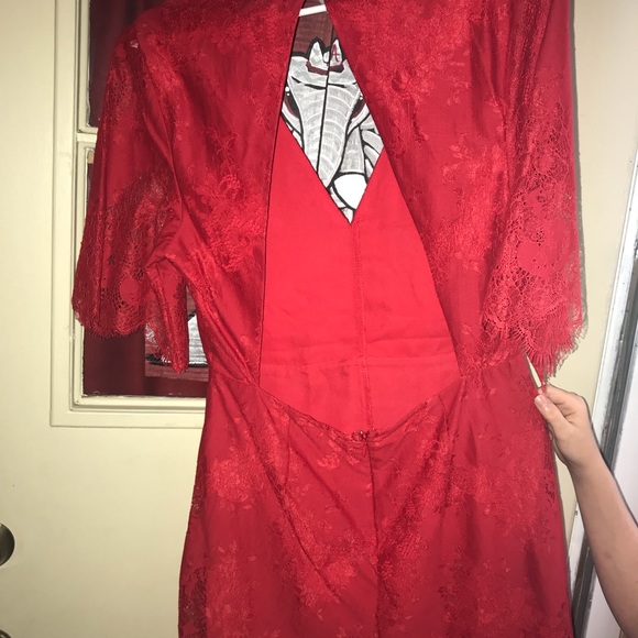 Red Lace Romper! open back - Picture 3 of 3